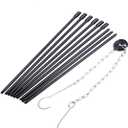 Milisten 1set Portable Campfire Tripod Grill Lightweight Camping Equipment for Safe Cooking over Fire for Bbqs Picnics Hiking and Outdoor Adventures Black