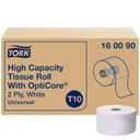 Tork OptiCore® Mid-size Toilet Paper Roll White T10, Universal, 2-ply, 12 x 2000 sheets, 160090