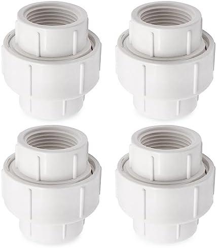 BENLIUDH 1 inch PVC Pipe Union Fittings, PVC Connectors Female Thread Coupling Adapter (1", 4pcs)