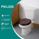 Toilet Seat, Solid Wood, Pine Wood, Matte Finish, Vintage Red Mahogany, PIKLiDS (Round)