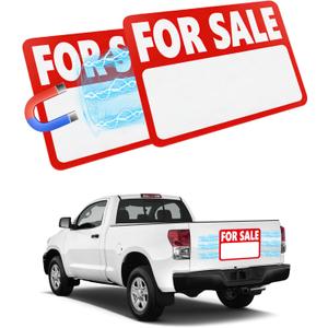 2 Pack Magnetic FOR SALE Sign Car, FOR SALE Signs for Vehicles, Magnet Signs for Vehicles, Heavy Duty Magnet, Writable Dry Erase Sheet, Reusable, High Visibility, 12.2''*9.06'', Included 4 Adhesive Pads