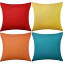 8 Pack Decorative Outdoor Waterproof Throw Pillow Covers, Square Patio Balcony Garden Waterproof Cushion Case, PU Coating Pillow Shell for Couch, Bed, Patio, Sofa, Tent,18 x 18 Inch (Multi Color)