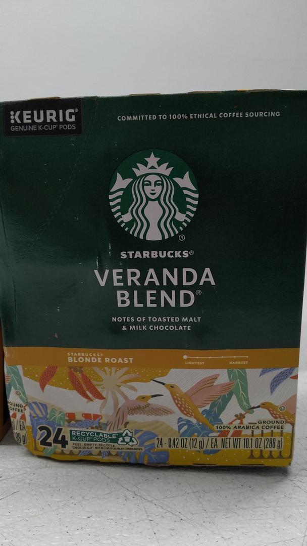 Starbucks Coffee K-Cup Pods, Veranda Blend, Blonde Roast Coffee, Notes of Toasted Malt & Milk Chocolate, Keurig Genuine K-Cup Pods, 24 CT K-Cups/Box (Pack of 4 Boxes) Best By Jan. 11, 2026