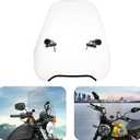 FATECIM 15" Clear Motorcycle Windscreen Windshield 1 1/8" Handlebar Mount Motorbike Wind Deflector Flyscreen Universal for Harley Davidson Honda Kawasaki Suzuki Triumph Yamaha Indian Victory