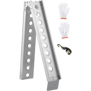 Bike Ramp 1PC Truck Ramp 440LBS 77x7 ATV Loading Ramp for Pickup Trucks Lawn Mower Motorcycle Shed Trailer Car Ramps for Tailgat Cart Dirt Bike Motorcycle Accessorie Alumnium Portable Ramps with Strap (Black/6.5FT/440LBS/1PC/Foldable)