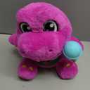 Barneys World Toddler Toys by Fisher-Price, Barney Tall Plush, 10.5 -inch Figure with Sounds, Soft Texture for Play, Kids Ages 2+ Years