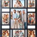 Picture Frame Collage Wall Decor, 4x6 8x10 and 4x4 Photos Display - 9 Openings Multiple Size Photo Black Collage Photo Frame for Wall Mounting Picture Frames Set for Home Lving Room