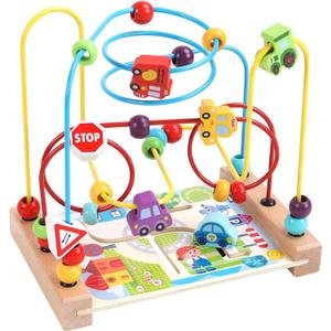 Wooden Bead Maze Toys for Toddlers, Bead Toy Colorful Roller Coaster Preschool Educational Toys Birthday Gifts for Toddlers Kids Boys Girls