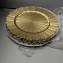 MAONAME Gold Charger Plates Set of 12, Reef Plate Chargers for Dinner Plate, Round Plastic Table Chargers for Thanksgiving, Christmas, 13-inch