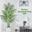 Artificial Palm Tree 6ft Tall Fake Palm Tree Indoor Decor with 18 Leaves and Real Bark Design Faux Tropical Areca Palm Silk Floor Plant in Pot for Home Office Living Room Bedroom Decor 1pcs