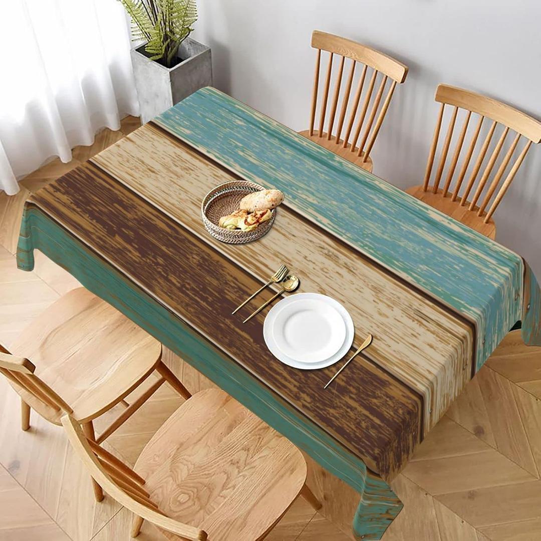 Worltoldb Farmhouse Country Tablecloths Polyester Table Cloth for Kitchen Dinning Table Washable Table Cover for Parties Wedding Picnic White9