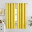 DUALIFE Bright Yellow Blackout Curtains - Room Darkening Drapes for Bedroom Grommet Thermal Insulated Window Curtain Illuminating Yellow (52 Wx 63 L, 2 Panels)