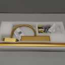 Dimmable Cordless Picture Light with Controller and Timer, Rechargeable 5000mAh Battery Wall Sconce for Wall Pictures, Gallery Artwork, Paintings, Portraits, Dartboards (Gold) (14"L x 6.3"W x 6.3"H)