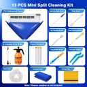 Mini Split Cleaning Kit Bag with 2L High Pressure Sprayer, 13Pcs Professional Air Conditioner Cleaning Kit with Waterproof PVC AC Cleaning Cover Bib, HVAC Cleaning Tools (Large)