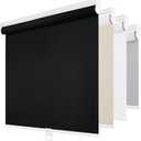 ChrisDowa Cordless Blackout Roller Shades for Windows, Thermal Insulated UV Protection Pull Down Shades, Total Blackout Window Blinds for Home, Office, Bedroom, Door (46" W x 72" H, Black)