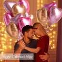 3 x Upgraded Rose Gold and Red Heart Foil Balloons for Valentines Day Decorations,Valentines Day Balloons,Romantic Decorations Special Night (18inch)