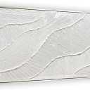 GeekMacro White Hand Painted Abstract Oil Painting Textured Wall Art - Large Framed 58x29 Minimalist Artwork Living Room Bedroom Horizontal Wall Decor
