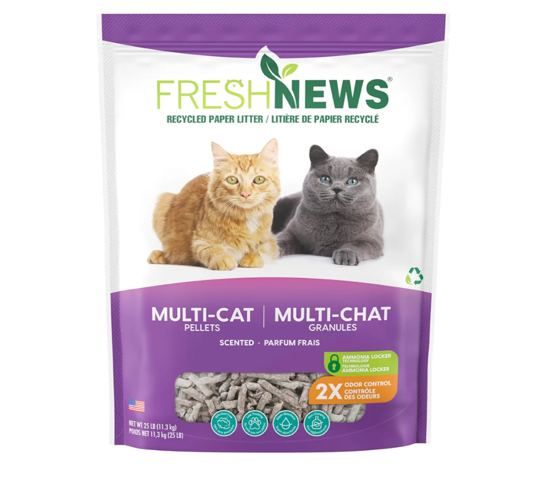 Fresh News Multi-Cat Non Clumping Paper Cat Litter, 25 Pound, Packaging May Vary Fresh News Multi-Cat Non Clumping Paper Cat Litter, 25 Pound, Packaging May Vary