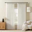 Pinch Pleated Linen Curtains 90 Inch Length for Living Room & Bedroom, Natural Light Filtering Pleat Drapes, Memory Trained Semi-Sheer Window Curtain with Hooks for Farmhouse, 2 Panels 40"Wx90"L