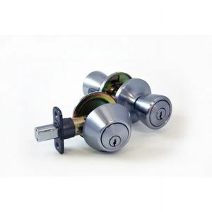Atlas Tulip Entry Locking Door Knob and Deadbolt Combo Kit, Satin Chrome