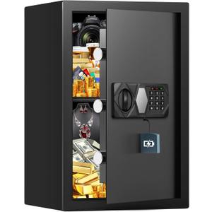 3.8 Cub Large Fireproof Safe for Home Use, Digital Home Safes Water and Fireproof with Backup Keys and Alarm System, Anti-Theft Fire Proof Safe Box for Home Office