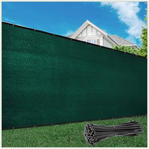 ColourTree 6' x 50' Green Fence Privacy Screen Windscreen Cover Fabric Shade Tarp Netting Mesh Cloth - Commercial Grade 170 GSM - Cable Zip Ties Included - We Make Custom Size (Green 2nd Generation)
