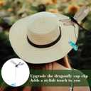 3 x 3pcs Dragonfly Clips, Artificial 3D Simulation Dragonflies Hat Clip, Fly Scare Devices Garden Decor for Outdoor Yard Courtyard Patio Flower Beds