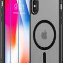 for iPhone X XS Case, iPhone X Case with Screen Protector, iPhone Xs Phone Case Compatible with Magsafe, Magnetic Military Grade Shockproof and Dropproof Phone Case, Silky Soft Touch, Black