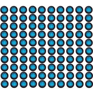 TMH 100 Pcs 3/4 Inch Round 3 LED Side Marker Indicator Lights 12V DC (Blue (100 PCS))