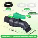 3 Sets Rain Barrel Spigot Kit 3/4 High Flow Water Barrel Faucet 3/4 NPS Inlet x GHT Outlet Bulkhead Plastic Spigot for Downspout Container Rainwater Collection