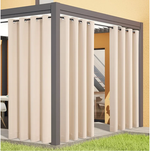 Outdoor Curtains for Patio Waterproof - Weatherproof Porch & Gazebo Curtains, Grommet Top and Tab Bottom Drape,2 Panel, 52" W x 108" L, Beige