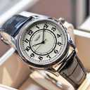 Mens Womens Simple Big Face Leather Quartz Watch