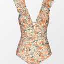 CUPSHE Women's Ruffled One Piece Swimsuit V Neck Lace Up (XXL)