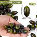 50 PCS Fake Fruits Artificial Olives Simulation Realistic Harvest Party Decor House Kitchen Vase Filler Home Fall Farmhouse Restaurant Photography Props