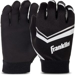 Youth Football Receiver Gloves - High Grip Kids Gloves (Small, Black)