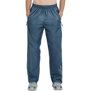 Ourcan Men's Rain Pants Over Pants Waterproof Windproof Pants Breathable Lightweight Suitable for Rainy Outdoors, Hiking, Golf, Fishing Blue, Small