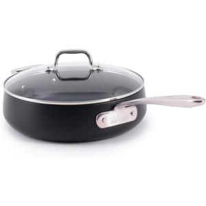 All-Clad HA1 Expert Hard Anodized Nonstick Saut Pan with Lid (4 Qt, 12") Dishwasher-Friendly, Oven-Safe Up to 500F & Compatible with All Stovetops (Gas, Electric & Induction) - Black