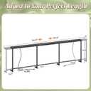 Huuger 94.5-110.2'' Extendable Behind Couch Table with Outlets, Black, 94.5- 110.2"W x 29.5"H