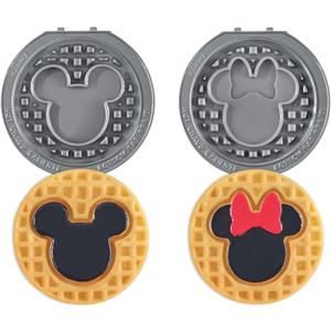 Dash MultiMaker Mini System Removable Plate Set - Ceramic, Nonstick Replacement Plates for Fun-Shaped Waffle Breakfast - Waffle Maker Not Included - 4-Inch - Two-Pack - Mickey & Minnie