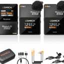 COMICA BoomX-D2 PRO Wireless Lavalier Microphone for iPhone Android Camera PC, Lapel Mic with 16GB Storage, Safety Audio Track, Noise Cancellation, Lav Mic for YouTube TikTok Video Recording (Black)