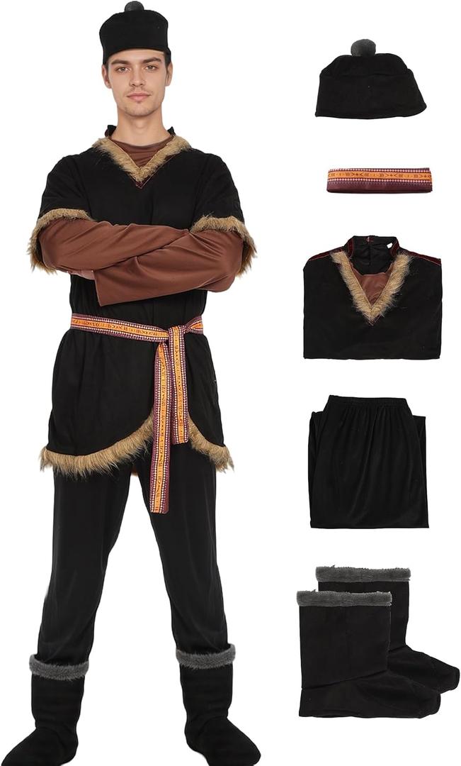Mens Costume Cosplay Outfitit Top Pants Halloween Cosplay Outfit Suit Frozen XL