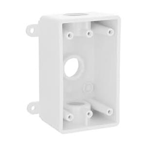 BELL PSB37550WH Single-Gang Weatherproof Box Three 1/2 in. or 3/4 in. Threaded Outlets, 2 in, White