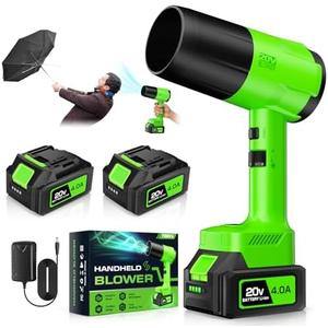 Leaf Blower Cordless, Handheld Leaf Blower with 2 X 4.0Ah Battery and Charger, 6 Speed Modes, Lightweight Blowers for Lawn Care, Patio, Yard, Dust,Blowing Leaves,Snow