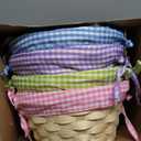 JOYIN 4 Pcs Easter Bamboo Baskets Gift Woven Baskets with Handles and 4 Colors Grass Paper Shreds, Candy Wicker Candy Toys Storage Bucket for Easter Egg Hunt, Kids Party Supplies(9" X 8")