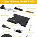 2 x Upgraded Credit Card Tool Multitool - Mens Grandpa Gifts for Dad Who Wants Nothing, Papa Gifts for Him Credit Card Knife Foldable Cool Gadgets for Men Wallet Tools With Blade Compass Screwdrivers