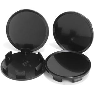 4 Pack Wheel Center Caps Kit for MiTo, OD 51 mm / 2 inch ID 45 mm / 1.77 inch Hub Caps, Snap-in Black ABS-Plastic Rim Covers