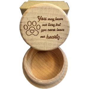 Memorial Keepsake Dog Box, Wooden Pet Paw Urns Memorial Gifts for Loss of Dog, Hair Ashes Container Remembrance Pet Loss Sympathy Gifts