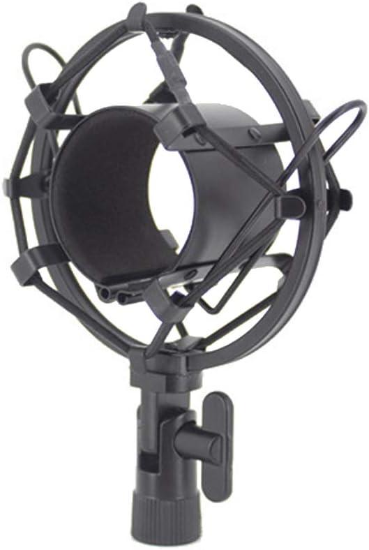 2 x Etopars Microphone Shock Mount Mic Anti Vibration Suspension Studio Shock Mount Holder Clip 50mm for 48mm-60mm Diameter Condenser Mic Black