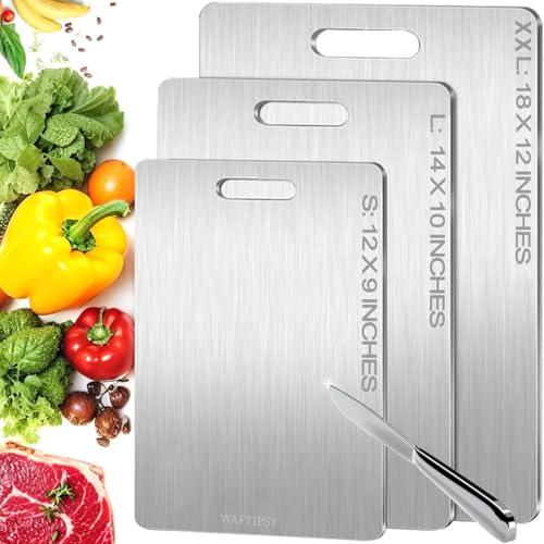 Katuchef Titanium Cutting Board for Kitchen, Pure Katu chef Titanium Cutting Boards, Double Sided Non Toxic Chopping Board for Cutting Meat Vegetable Fruit,Easy to Clean(S+L+XXL)