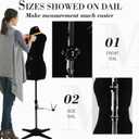 Dress Forms for Sewing, Black Female Mannequin Adjustable Size 6-14, Pin able Model Body with 13 Dials & 360 Degree Hem Guide, Up to 75" Height Adjustable for Clothing Display